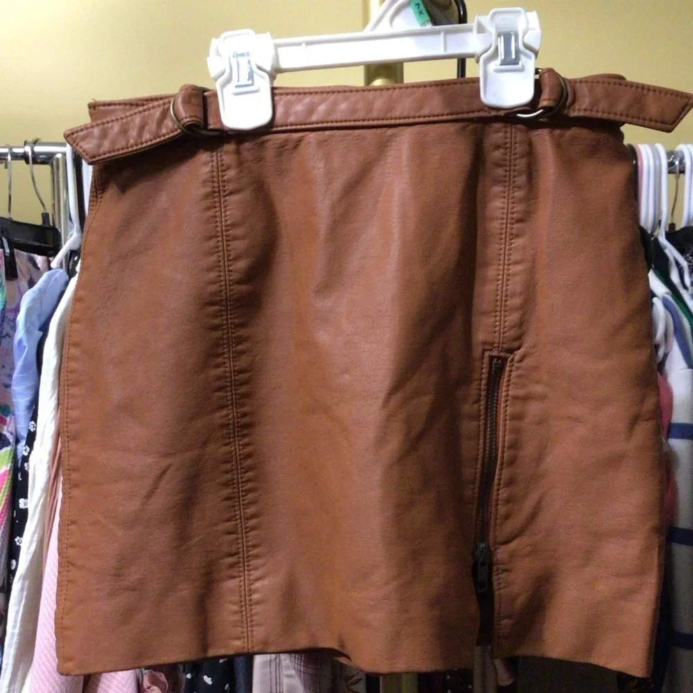 Free People Midnight Magic Faux Leather Miniskirt #0024
